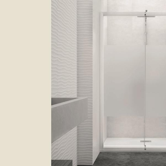 Paroi de douche coulissante CLASSIC MACAO 125/142 avec 1 volet fixe blanc KINEDO PA644BTNE
