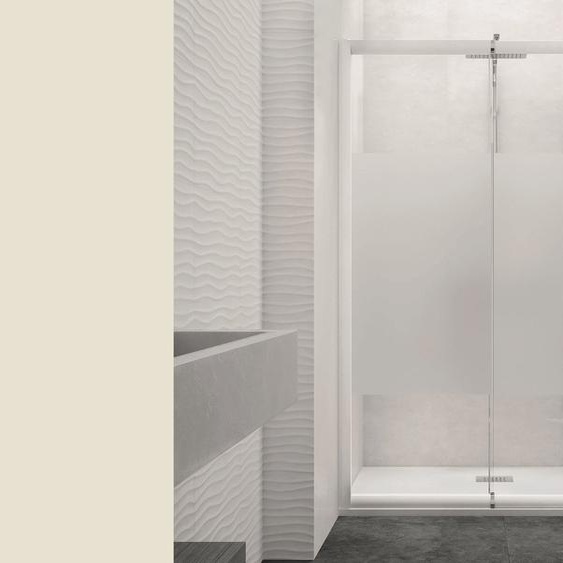 Paroi de douche coulissante CLASSIC MACAO 125/142 avec 1 volet fixe blanc - KINEDO - PA644BTNE