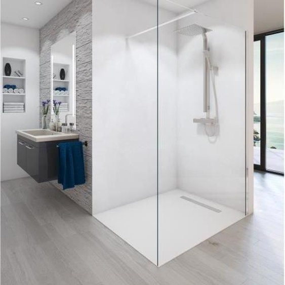 Paroi de douche en kit BALEARES CLAIRE - Verre Timeless 8 mm trempé by Saint-Gobain - AURYS