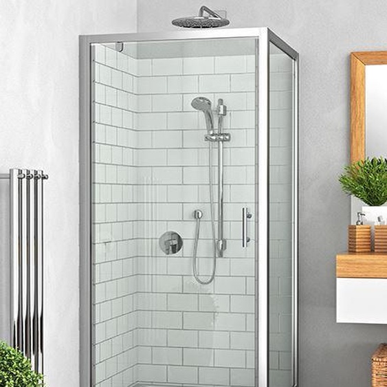 Paroi de douche fixe avec porte réversible verre clair EI FIX EQUI - ROTH - 1406000051