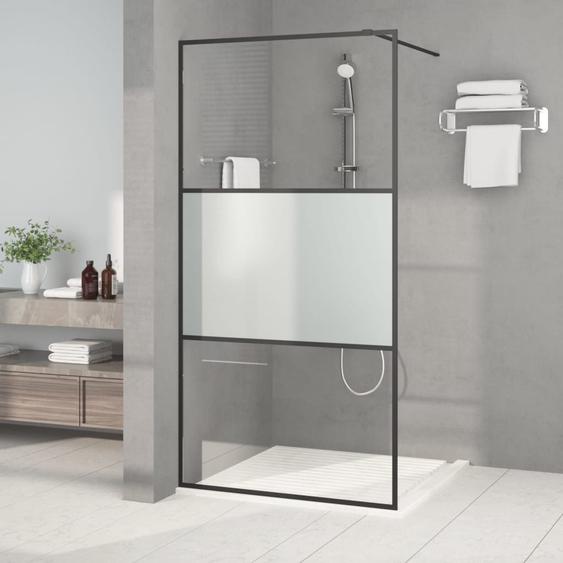 Paroi de douche Noir 100x195 cm Verre ESG demi-dépoli