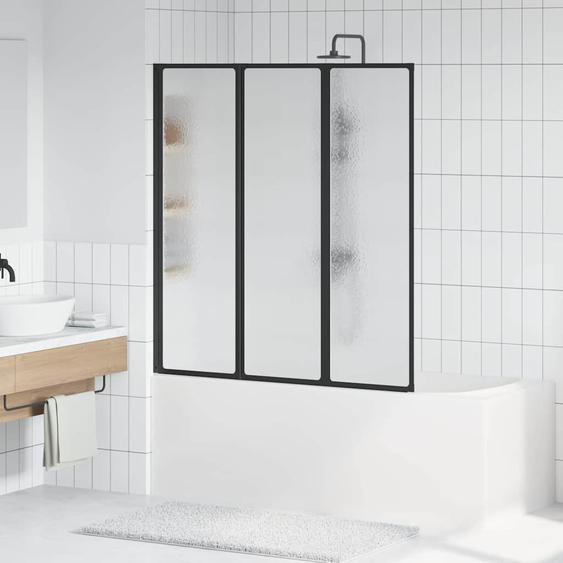 Paroi de douche Noir 132 x 2 x 140 cm Aluminium
