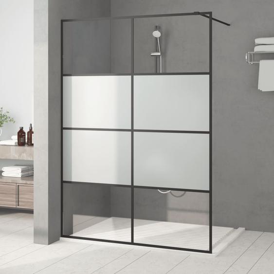 Paroi de douche Noir 140x195 cm Verre ESG demi-dépoli