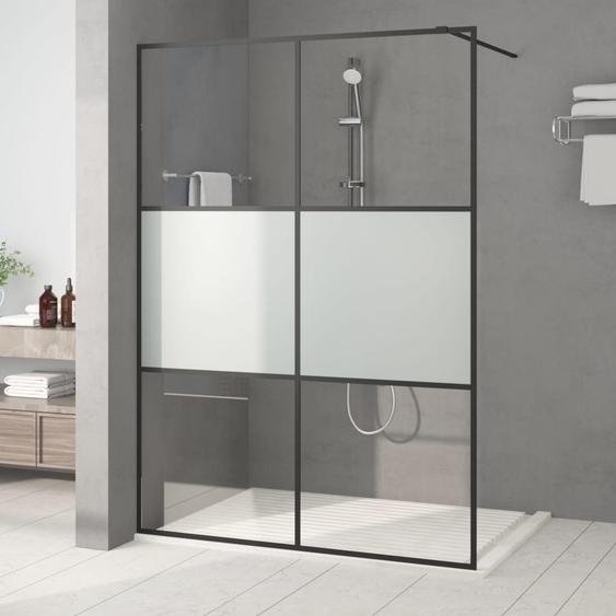 Paroi de douche Noir 140x195 cm Verre ESG demi-dépoli