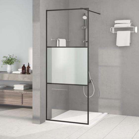 Paroi de douche Noir 80x195 cm Verre ESG demi-dépoli