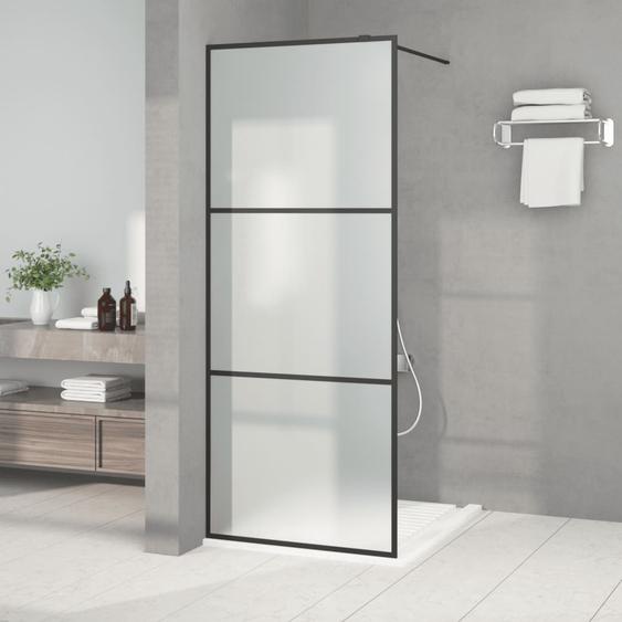 Paroi de douche Noir 80x195 cm Verre ESG dépoli