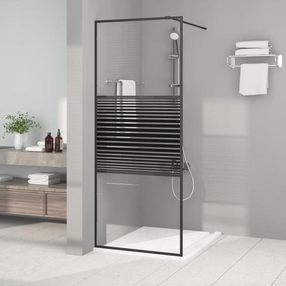 Paroi de douche Noir 80x195 cm Verre ESG transparent