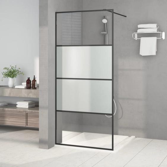 Paroi de douche Noir 90x195 cm Verre ESG demi-dépoli