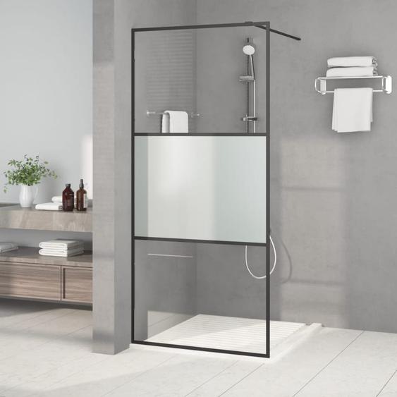 Paroi de douche Noir 90x195 cm Verre ESG demi-dépoli