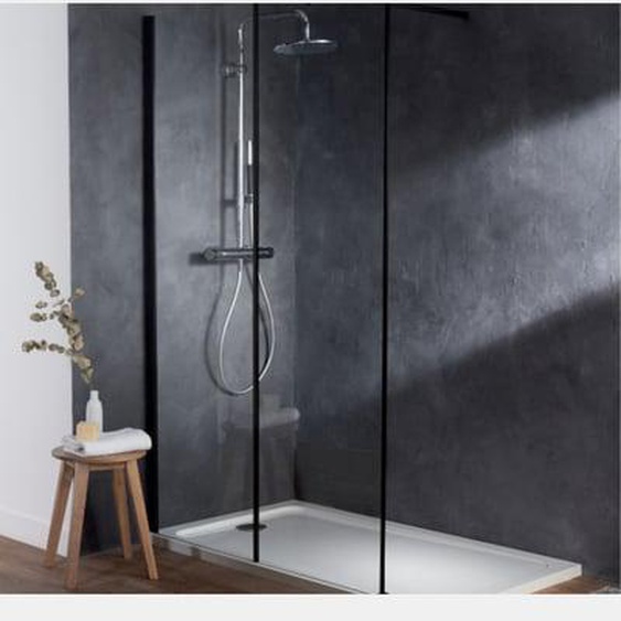 Paroi de douche Serenity, noir brillant - 100 cm