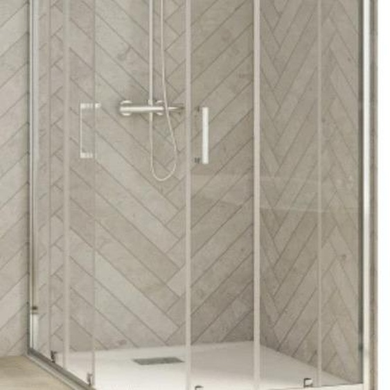 Paroi de douche SMART DESIGN A/C Kinedo accès dangle coulissant à gauche fixe droite - PA90272BTNED