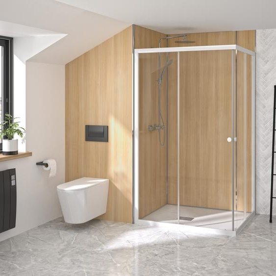 Paroi de douche SUPRA III A 90 cm accès dangle coulissant gauche fixe droite KINEDO PA1582BTND