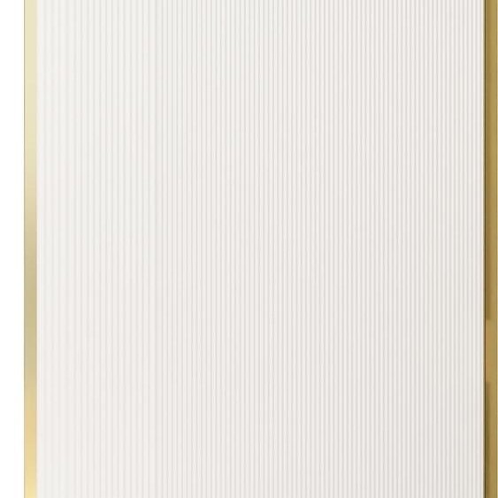 Paroi de Douche Verre Cannelé 6 mm - 140x200 cm - Cadre et Bras Aluminium Or Doré Brossé