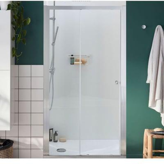 Paroi douche Serenity, 120 cm, porte coulissante réversible instal. Niche