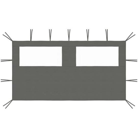 Paroi latérale de belvédère avec fenêtres 4x2 m Anthracite