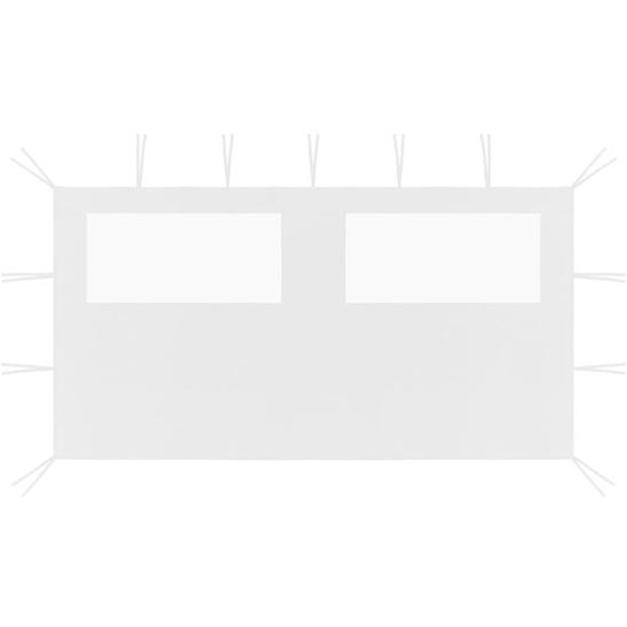 Paroi latérale de belvédère avec fenêtres 4x2 m Blanc