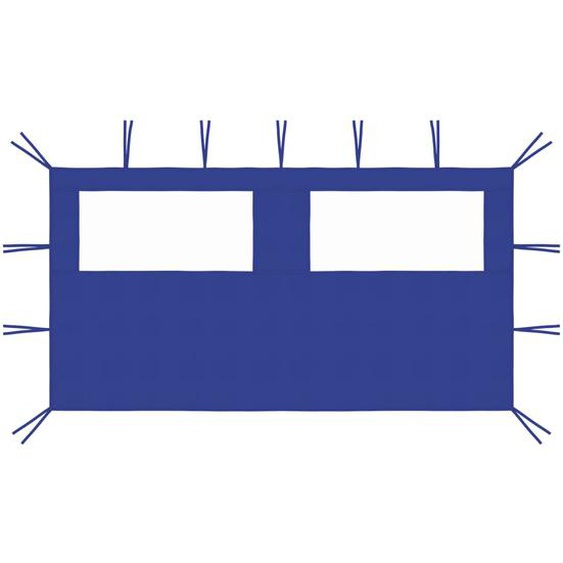 Paroi latérale de belvédère avec fenêtres 4x2 m Bleu