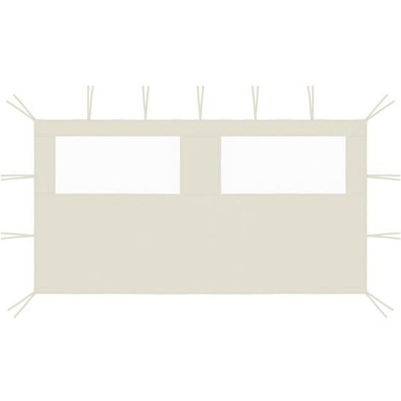 Paroi latérale de belvédère avec fenêtres 4x2 m Crème