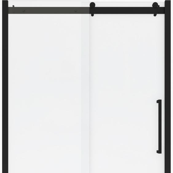 Porte de douche coulissante type industriel coulissante NOIR MAT - 120x200cm - verre trempe 8mm