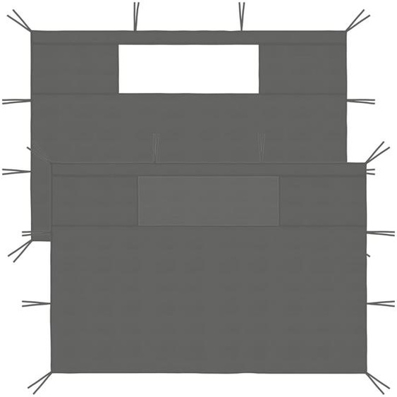 Parois latérales de belvédère avec fenêtres 2 pcs Anthracite