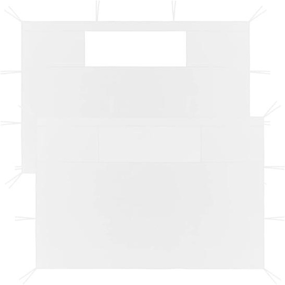 Parois latérales de belvédère avec fenêtres 2 pcs Blanc