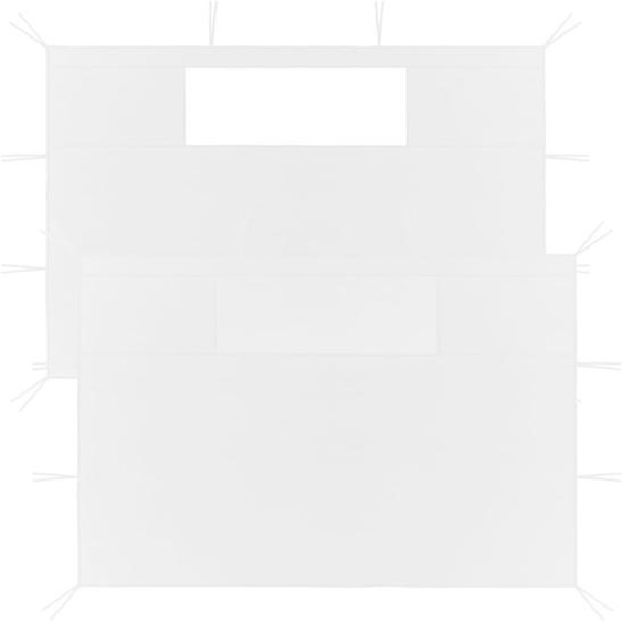 Parois latérales de belvédère avec fenêtres 2 pcs Blanc