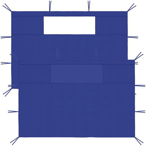 Parois latérales de belvédère avec fenêtres 2 pcs Bleu