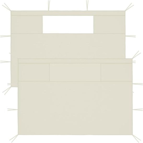 Parois latérales de belvédère avec fenêtres 2 pcs Crème