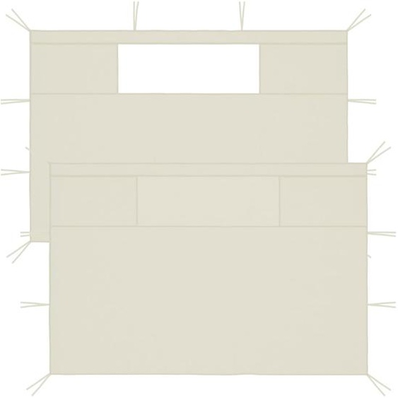 Parois latérales de belvédère avec fenêtres 2 pcs Crème