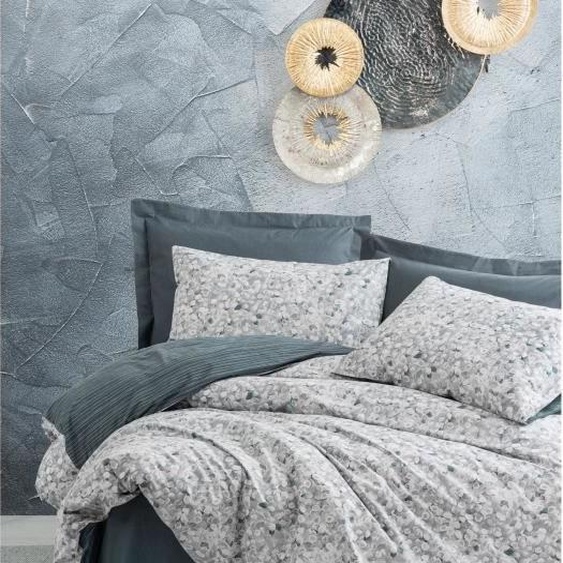 Parure de Lit Anthracite, 220 x 240 cm, 100% Coton Renforcé, 2 Taies dOreiller 60 x 60 cm