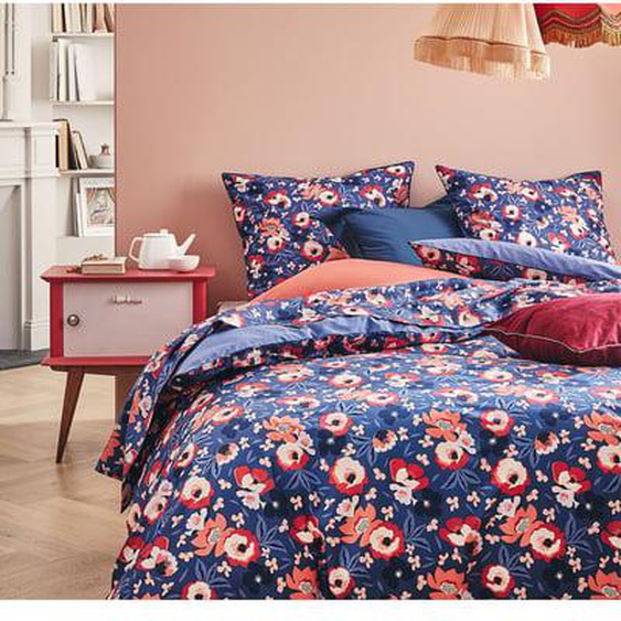 Parure de lit Housse de couette + taies rectangles unie en coton, Alice