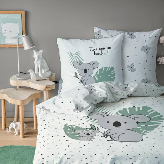 Parure De Lit Imprimée 100% Coton, Koalas Ecru