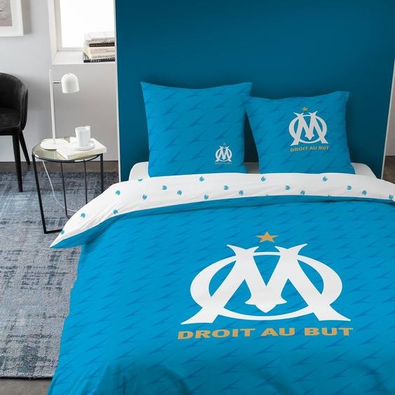 Parure De Lit Imprimée 100% Coton, Om Voilure Bleu