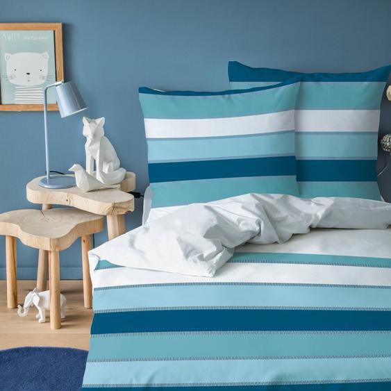 Parure De Lit Imprimée 100% Coton, Tendance Océane Bleu