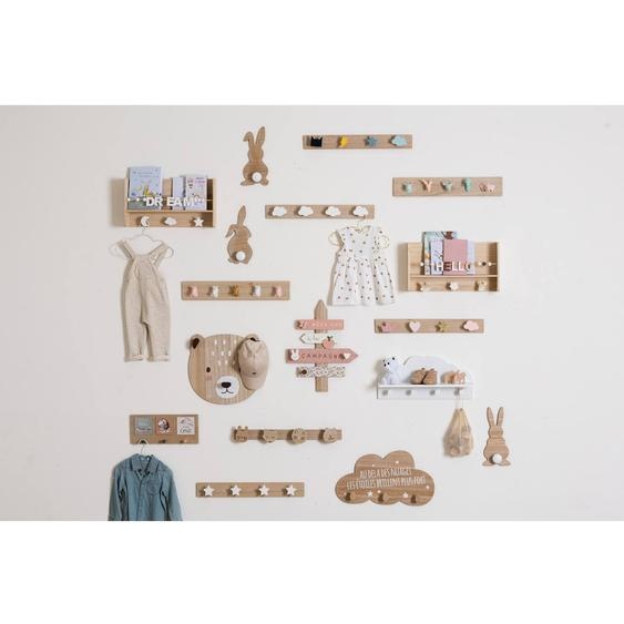 Patère 4 Crochets Animaux En Bois - Syna Beige