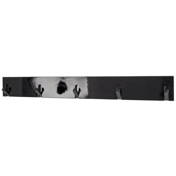 Patère en bois massif Noir, L82 x H10 x P2 cm