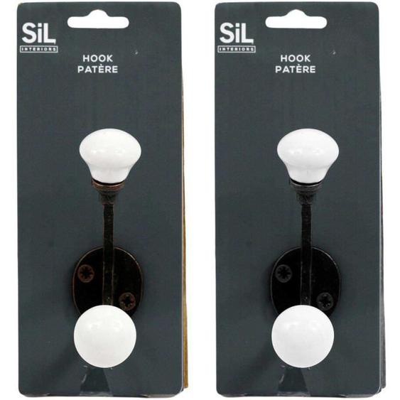 Patère - SIL - Vintage - Fer - Bronze Noir - Lot de 2 têtes