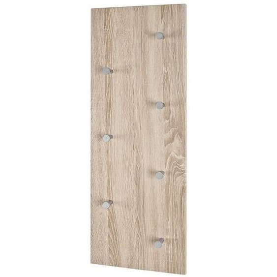 Patére en MDF Coloris Chêne-chromé-nickelé, L80...
