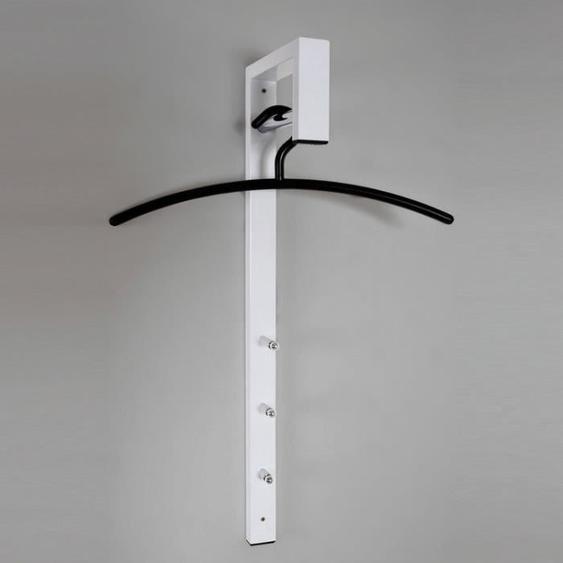 Patère murale verticale 3 accroches et barre pour ceintre 70x20cm PRATICO - Blanc