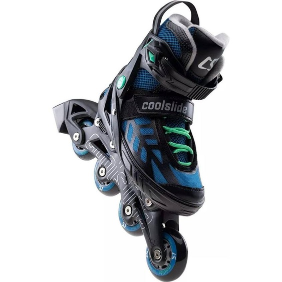 Patins À Roulettes Alignées (39-43 Fr) Synthétique Wonton Noir / Bleu Sarcelle Foncé
