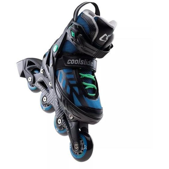 Patins À Roulettes Alignées (39-43 Fr) Synthétique Wonton Noir / Bleu Sarcelle Foncé