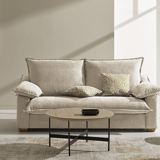 PAU - Canapé convertible 4 places - Velours, Beige