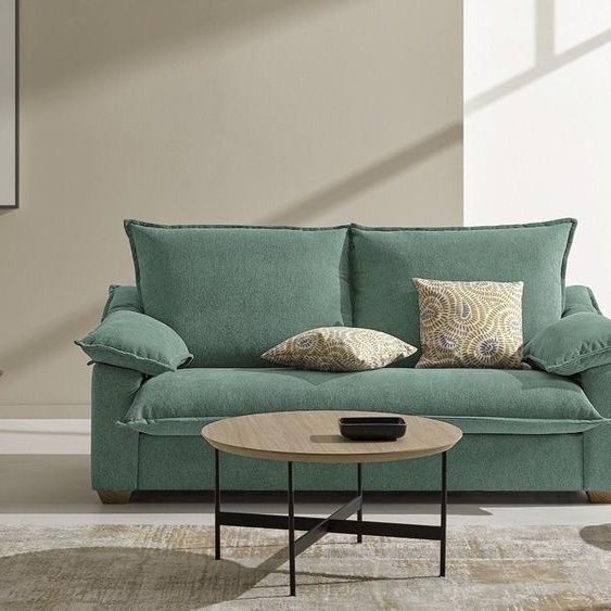 PAU - Canapé convertible 4 places - Velours, Vert deau