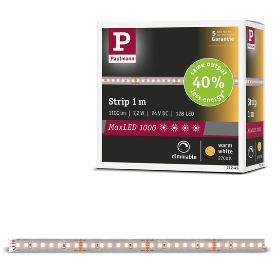 Paulmann MaxLED 1000 : Extension de ruban LED, lumière blanche chaude