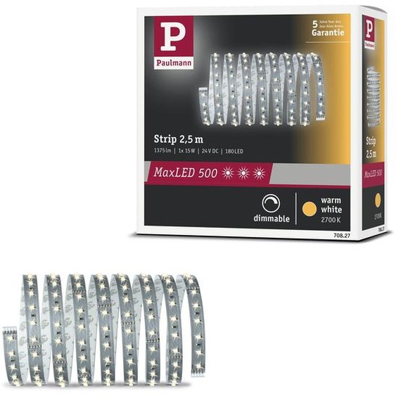 Paulmann MaxLED 500 : Bande lumineuse LED, lumière blanche chaude, modèle individuel