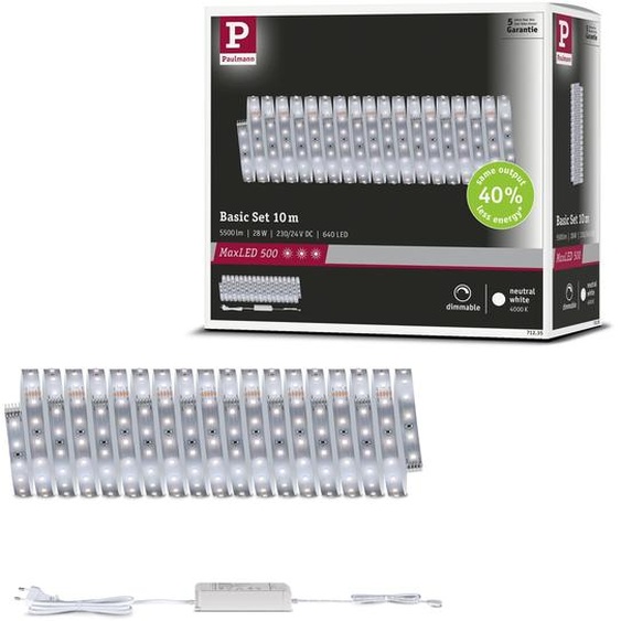 Paulmann MaxLED 500 : Kit de base de ruban LED, lumière blanche neutre