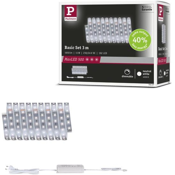 Paulmann MaxLED 500 : Kit de base de ruban LED, lumière blanche neutre