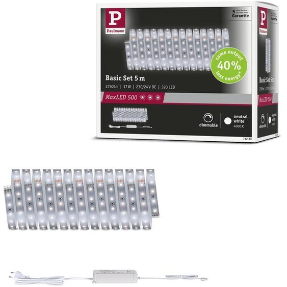 Paulmann MaxLED 500 : Kit de base de ruban LED, lumière blanche neutre