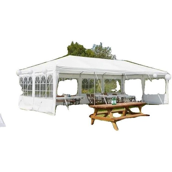 Pavillon, imperméable, parois amovibles, 800 x 400 cm, BLANC