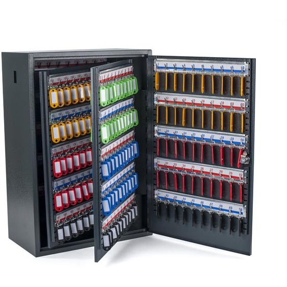 Pavo Armoire à clés de luxe sécurisé en acier - capacité 300 clés - Gris anthracite